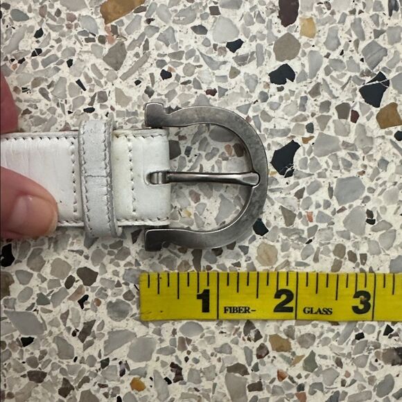 Salvatore Ferragamo made in Italy white silver belt 34 vintage - Picture 2 of 8